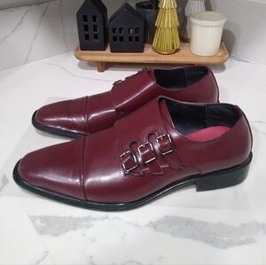 [H454] Elegant Men's Burgundy Oxford Shoes, Size 13